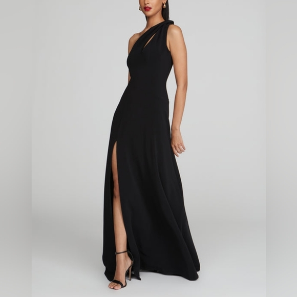 NEW HALSTON | $595 Navi One Shoulder Gown - Picture 2 of 10